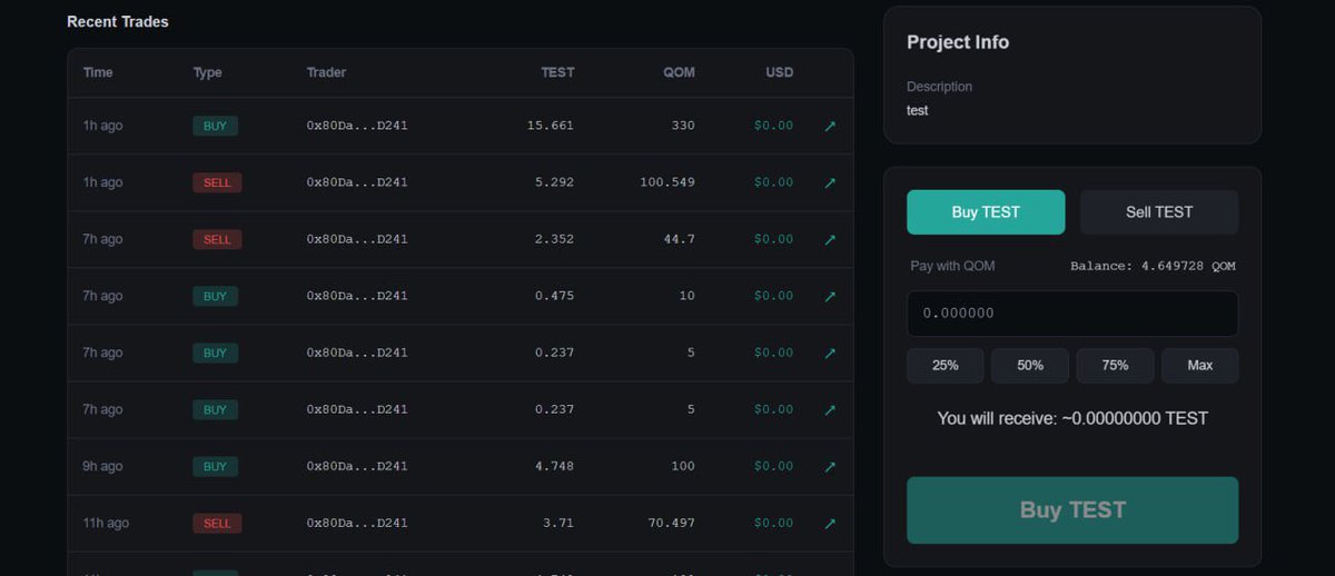 Qom X Launchpad Update.

The following needs to be completed 

1. Chart integration 
2. Translation 
3. Graduation listener on QOM X alpha dex 

That’s it.