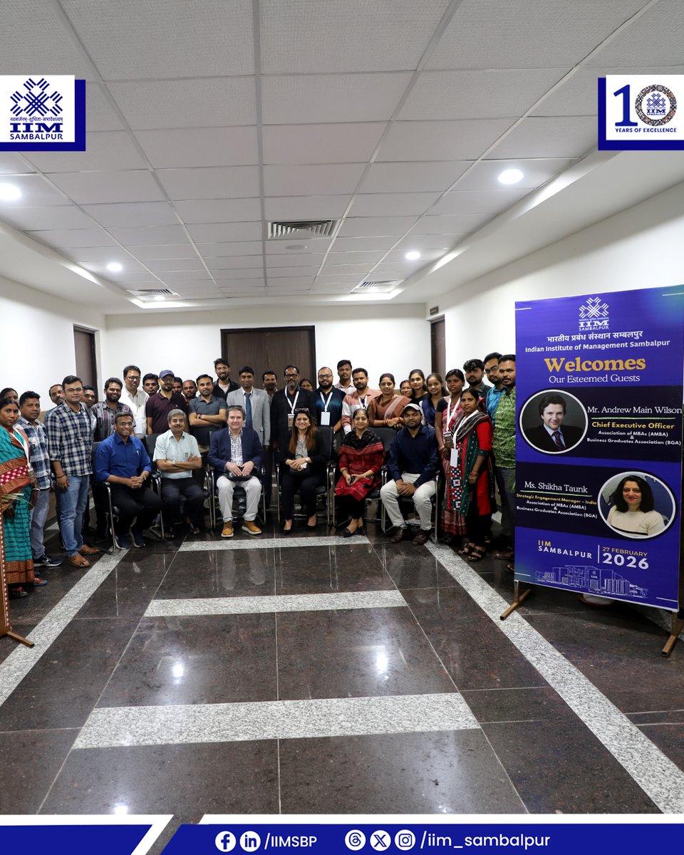 iim_sambalpur's tweet image. #IIMSambalpur Embarks on the AMBA–BGA #Accreditation Journey!

#IIMSambalpur had the privilege of welcoming Andrew Main Wilson, CEO of the #AssociationOfMBAs #AMBA &amp;amp; #BusinessGraduatesAssociation #BGA, along with Ms. Shikha Taunk, Strategic Engagement Manager, #AMBAIndia
