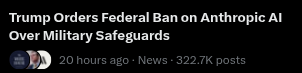 This government truly is demented, and a catastrophe for America and the Free world. It might be wishful thinking, but I'd like to see all AI companies refuse to do business with this administration.