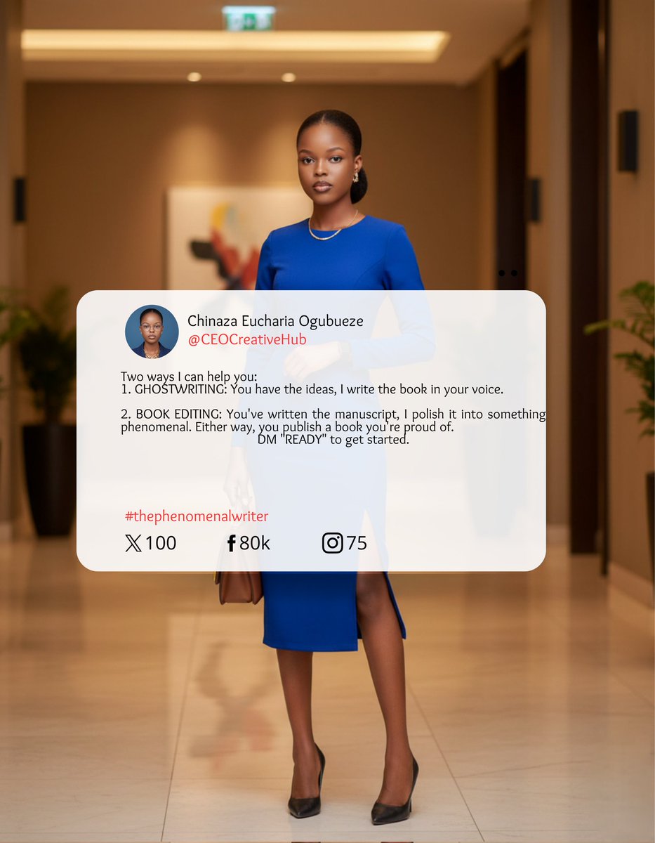 CEOcreativehub's tweet image. Send me a message now! Or drop ready in the comment section.

#Editor 
#Editing 
#Ghostwriting