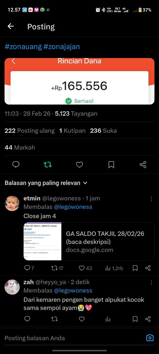 heyyo_ya's tweet photo. @Cervontesa Done kak, bismillah semoga rezekiku💖 https://t.co/2ujgv8AKwT