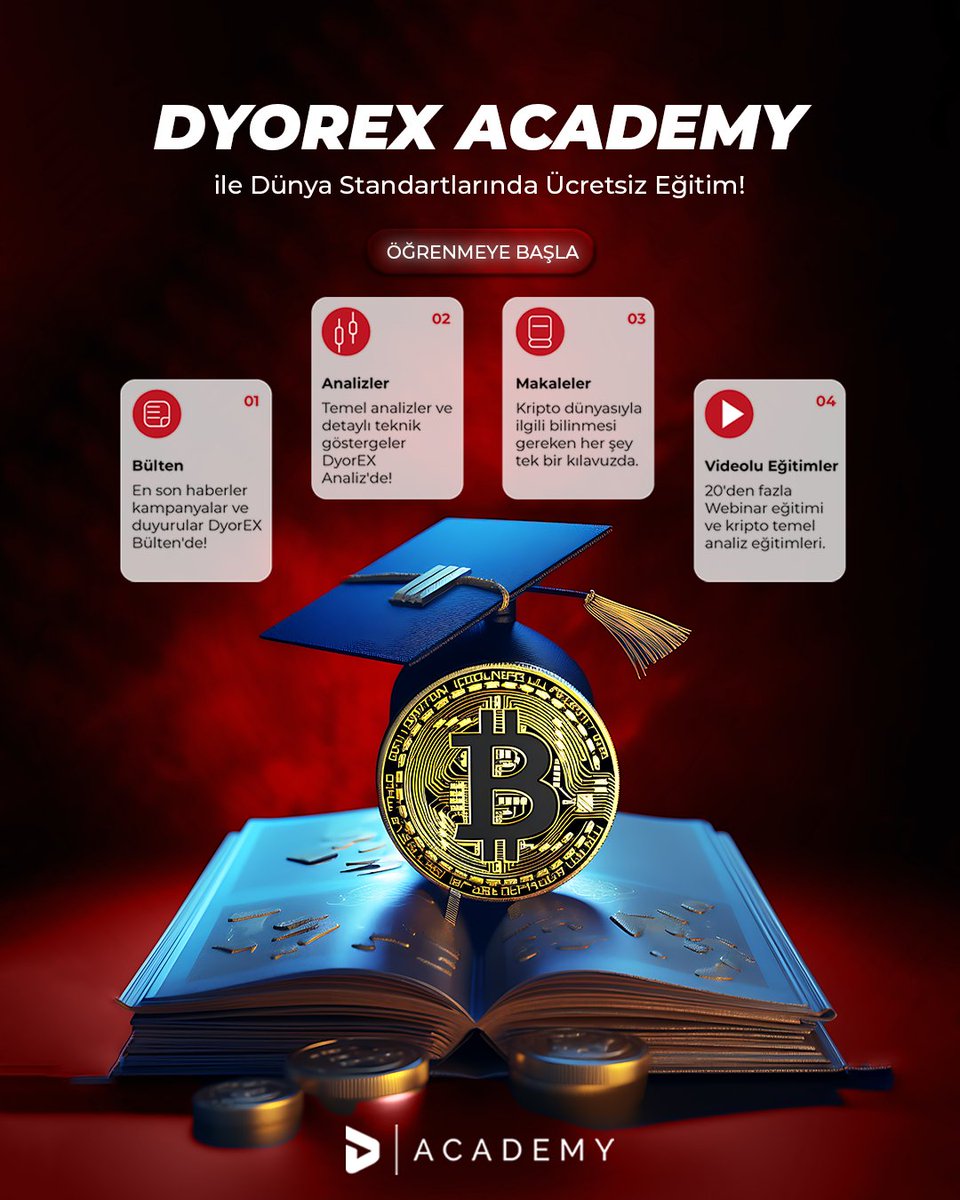DyorEXAcademy's tweet photo. DyorEX Academy ile Dünya Standartlarında Ücretsiz Eğitim!

#kriptoegitimi #kriptoborsasi #dyorexacademy https://t.co/kxYh28a3ET