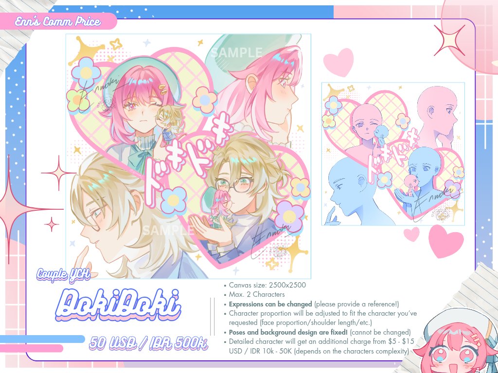 ((RESHARES APPRECIATED 💖))
New YCH added on my commission service! (Open for 🇮🇩&amp;🌎)

+ other commission types up on my Vgen💚!
vgen.co/ennoki

For local comms, bisa langsung ke ennoki.carrd.co dan isi gform commission aku ^^ 

#ArtCommission
#VGen #VGenComm