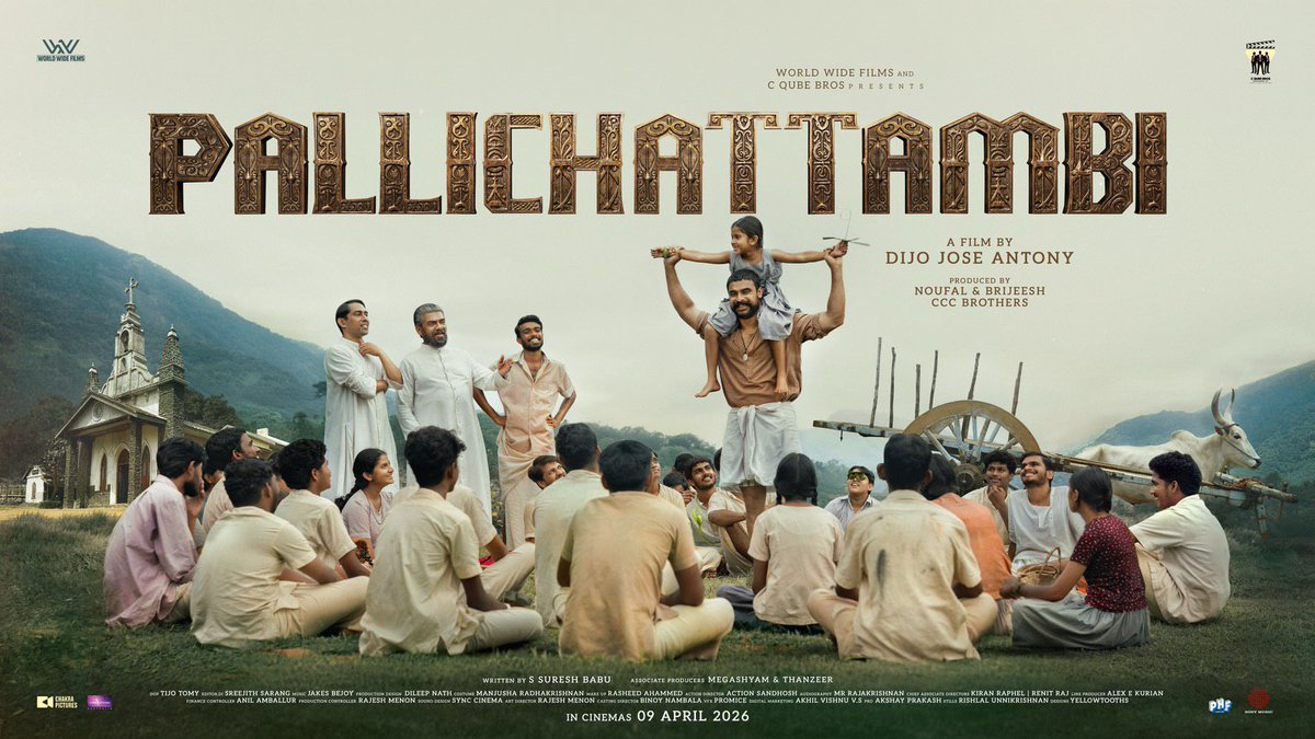 tfwai_official's tweet photo. Welcome to the world of #Pallichattambi 🪄💥🩵
In Cinemas From April 9!
#TovinoThomas
@ttovino - @11Lohar - @DijoJoseAntony - @jakes_bejoy - #WorldWideFilms https://t.co/GNdKH0GSz2