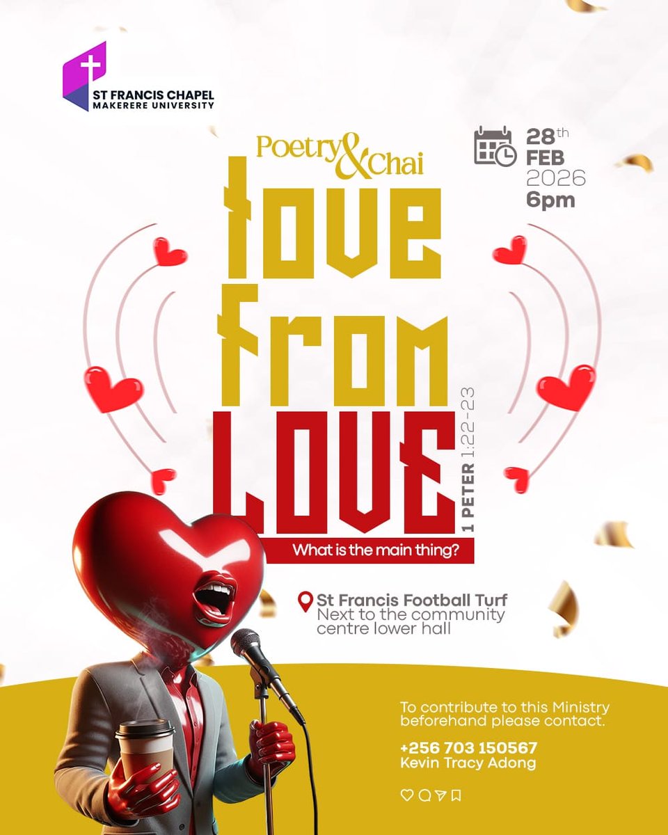 TheVfhl's tweet photo. Today evening we're at @stfrancis_mak . 
Poetry and Chai!
Love from Love https://t.co/kf5TBxckzG