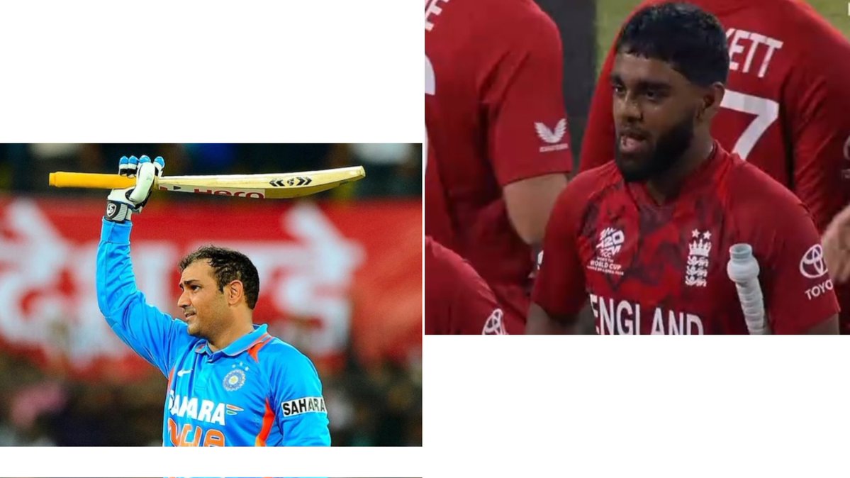 🚨 England was under pressure in the match, Rehan Ahmed received a message from down the field. 

- Coach Brendon McCullum jokingly said on the walkie-talkie, Tell Rehan to bat like Virender Sehwag today,

- The coach's message came, "Become Sehwag today
Rehan Ahmed also decided,