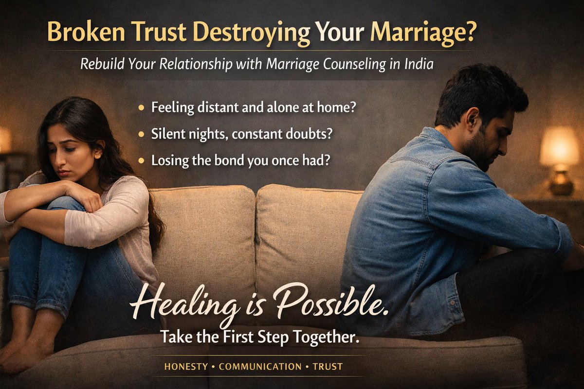 GoyalSilke73620's tweet photo. Trust toot gaya hai? Matlab marriage khatam nahi hui. 𝐦𝐚𝐫𝐫𝐢𝐚𝐠𝐞 𝐜𝐨𝐮𝐧𝐬𝐞𝐥𝐢𝐧𝐠 for trust issues in India se healing possible hai. 💛 Sahi guidance se emotional safety wapas aa sakti hai.
https://t.co/vBcw0KFAwV
#TrustHealing #MarriageSupport #Saverelationship https://t.co/di0khQPlRC