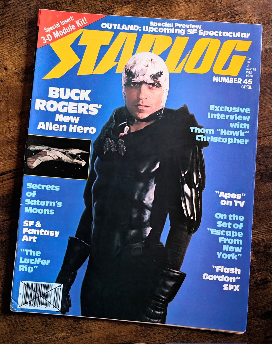 It's a rare STARLOG SATURDAY on Pop Culture Schlock! From 1981, here's issue 45 of the legendary sci-fi magazine, and what a cover star: Hawk! Yes, there's an interview with Thom Christopher regarding the introduction of Hawk in the 2nd season of Buck Rogers in the 25th Century