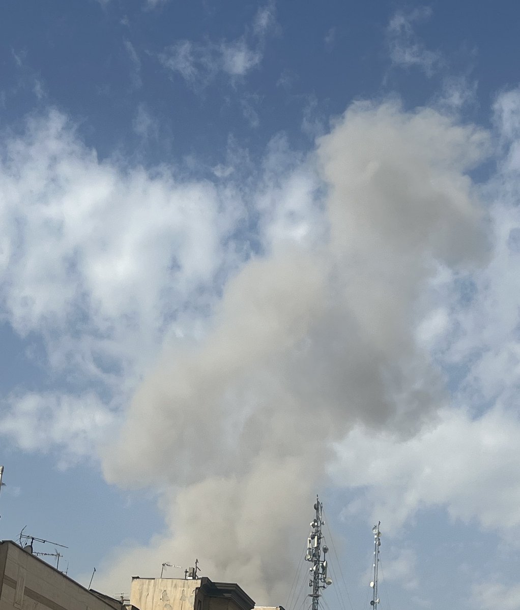 Smoke seen from central Tehran.