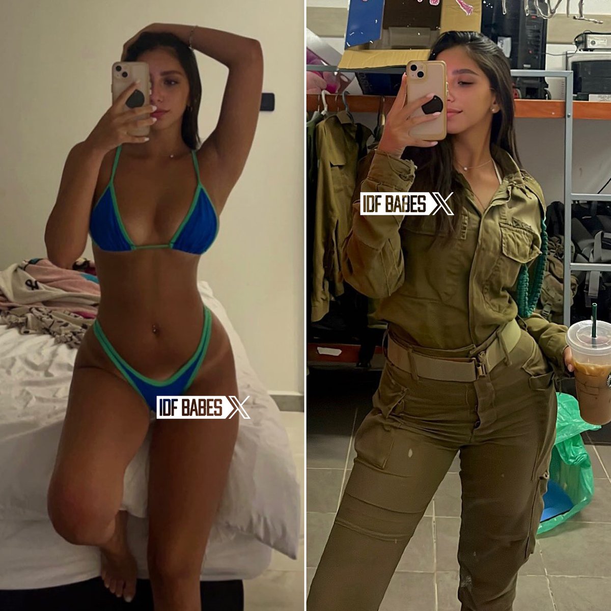 IDFBabes's tweet photo. The duality of the Israeli woman, with Sergeant Neta 😊 https://t.co/WG33wmpeNy