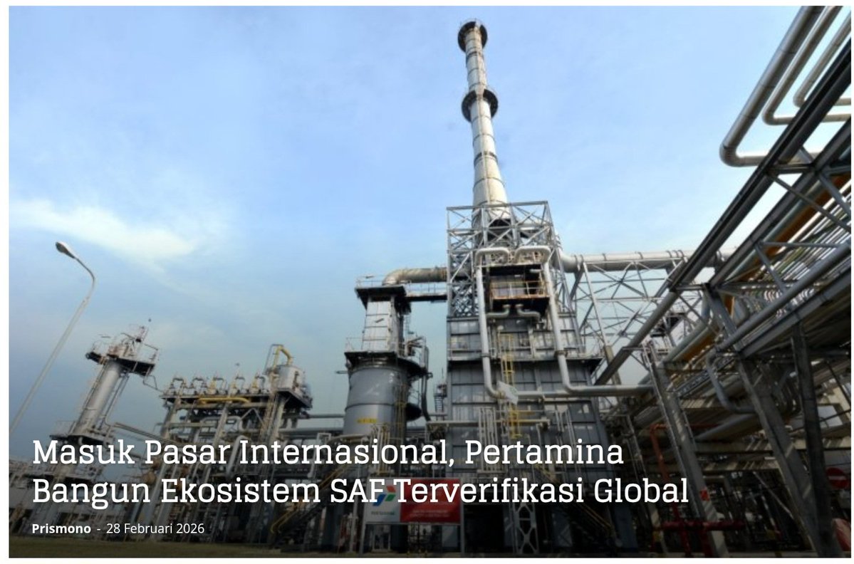 Langkah ini merupakan komitmen nyata Pertamina untuk mengakselerasi dekarbonisasi penerbangan, sekaligus memposisikan Indonesia sebagai pemain strategis dalam transisi energi global 

#pertamina #bioavtur #penerbangan #kilang #greenrefinery #petrominer 

petrominer.com/masuk-pasar-in…