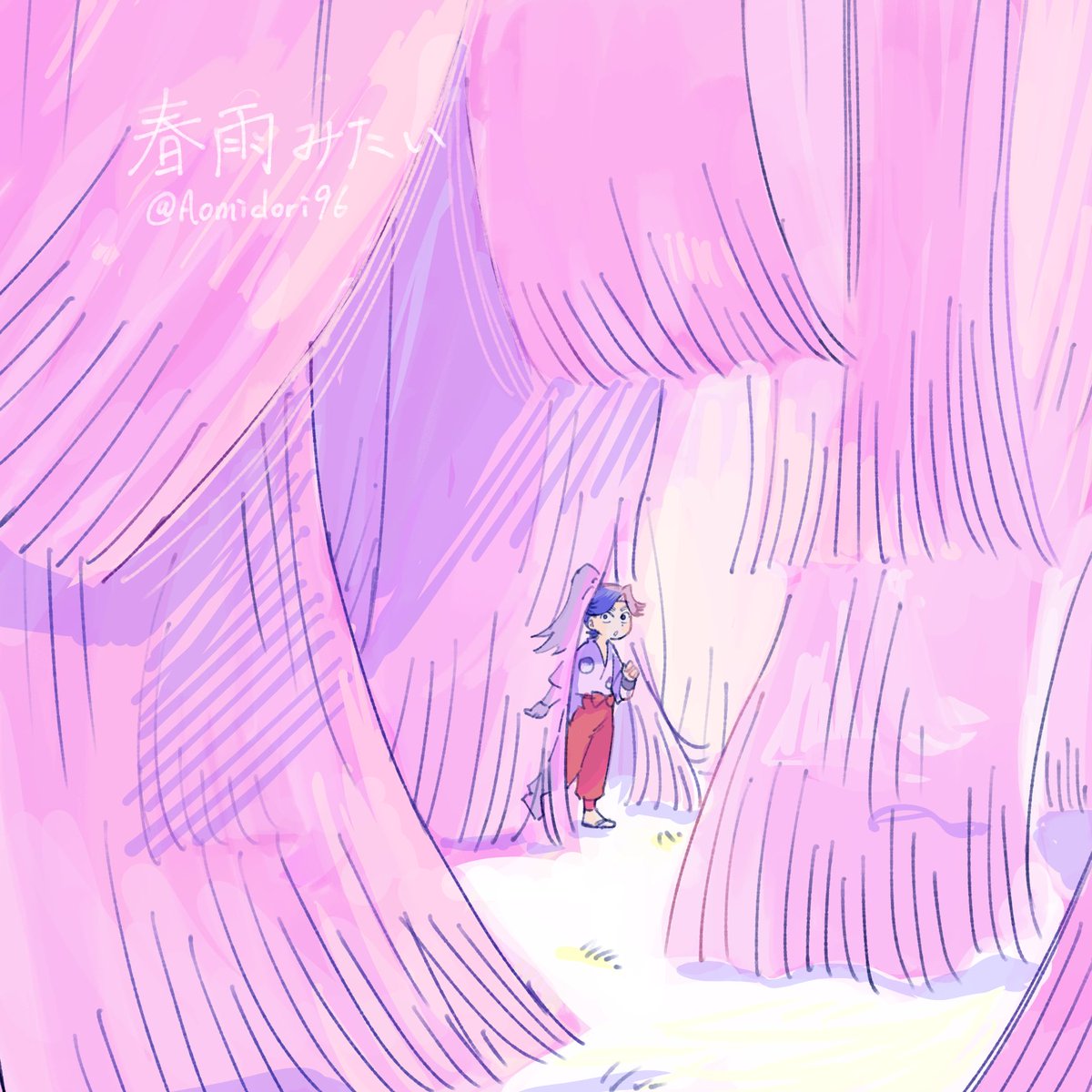 数馬の髪って春雨みたいだな～という謎絵
(三は)