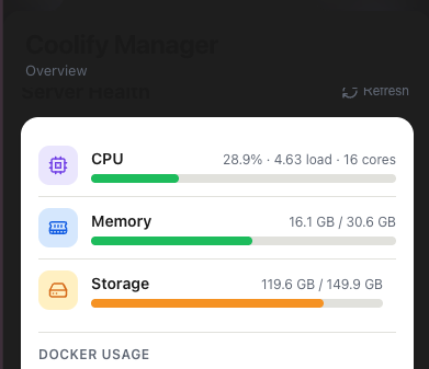 SenseiFavour's tweet photo. I built a Telegram bot + mini app to manage my #Coolify server . Now I can restart apps, monitor databases, check CPU/RAM/disk usage, clear Docker cache, receive notification about the health of an instance, all from one chat. https://t.co/jKHvHt9Au6