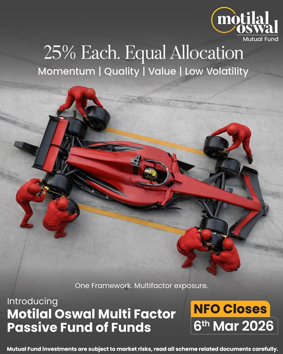 MotilalOswalAMC's tweet photo. 25% each. One disciplined framework.
Momentum. Quality. Value. Low Volatility — balanced to navigate market cycles.
Invest now: https://t.co/5dzREVwHuW
#MultiFactor #PassiveFund #NFO #MotilalOswalAMC https://t.co/MRvc1SPHla