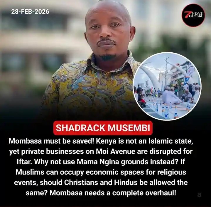 Mombasa must be saved! Kenya is not an Islamic state, yet private businesses on Moi Avenue are disrupted for Iftar. Why not use Mama Ngina grounds instead???