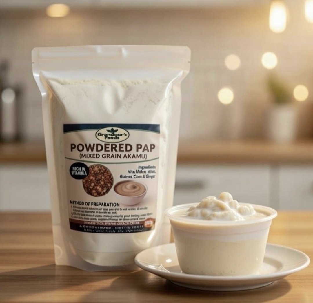 Our pap isn't just about a transition from wet to powdered; it's a transformation from ordinary to extraordinary. It's is value, convenience, and experience.

Location: Owerri and nationwide delivery. 
Call/WhatsApp 09160819048 to order