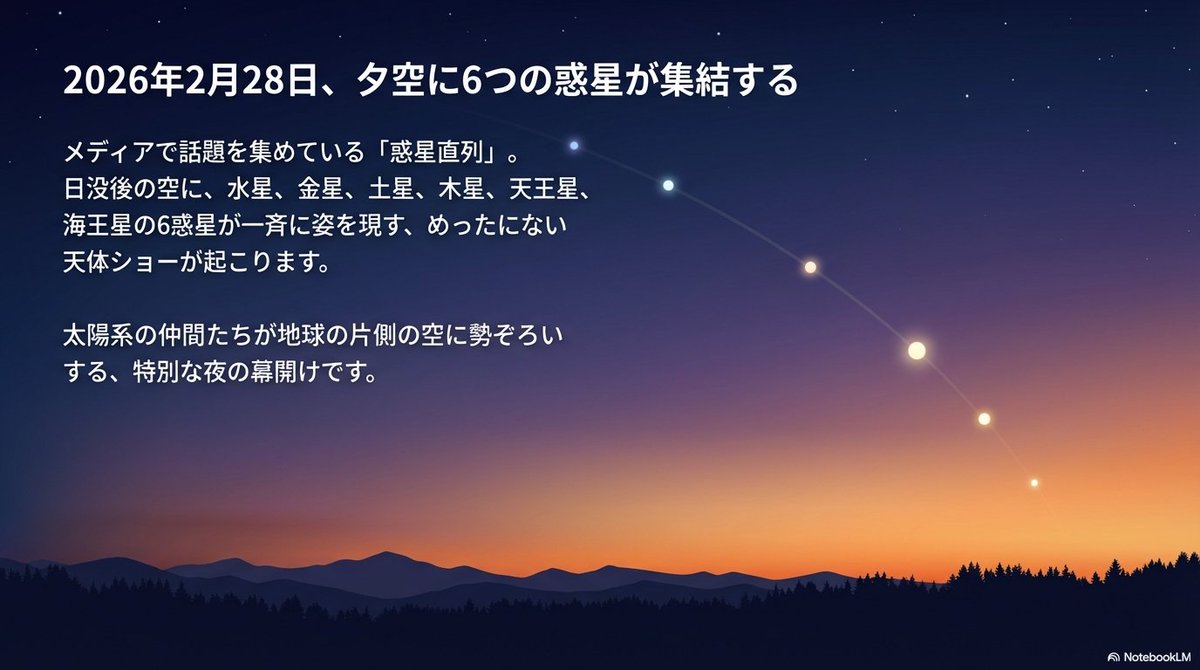 今夜は「惑星直列」（惑星パレード） 2月28日の日没後に発生する、6 