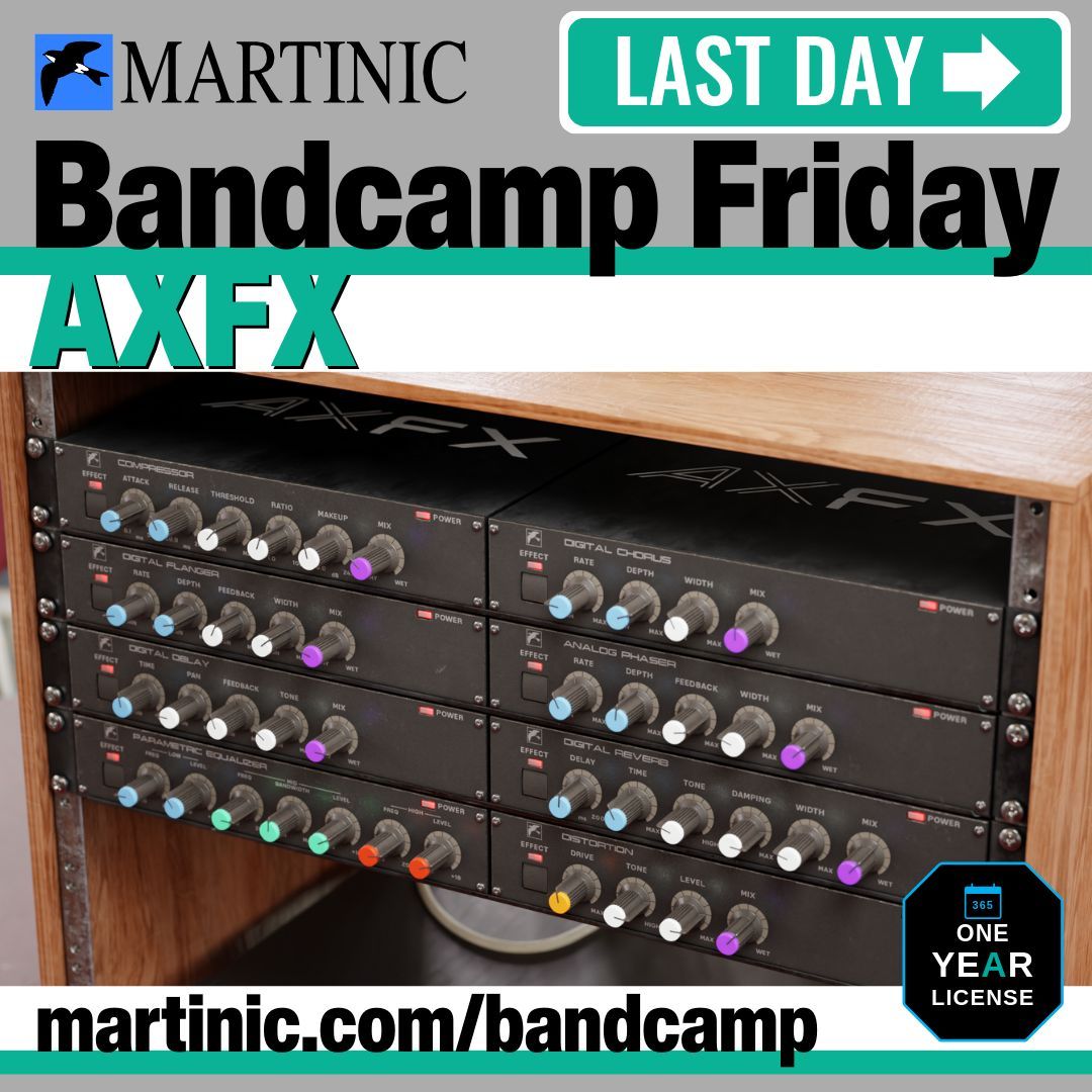 martinic's tweet image. LAST DAY! 🚨 Grab your FREE AXFX One Year License from Martinic before it's gone! Offer ends February 28th.

martinic.com/bandcamp

#BandcampFriday #FreshSoundFriday #AXFX #AX73 #AXChorus #AXBundle #MusicProduction #ProducerLife #MusicMakers #Bandcamp #Martinic #FreeDownload