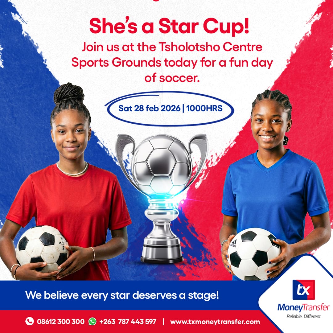 Every star deserves a stage! 🌟⚽

Join us at the Tsholotsho Centre Sports Grounds for a day filled with talent and top-tier soccer. Come out and support the next generation of football stars as they compete for the She’s a Star Cup!

📍 Location: Tsholotsho Centre Sports Grounds
