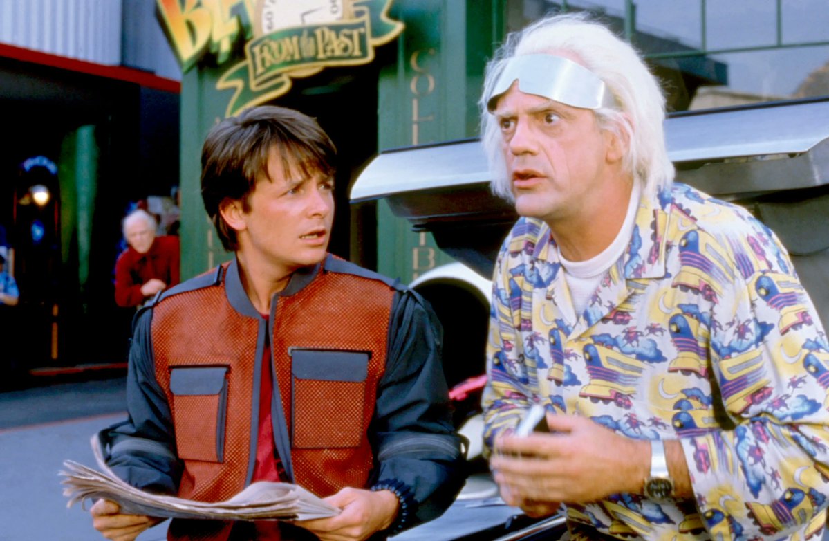 "Wow, Doc, that guy was acting like a complete..."

"It's alright, you can say it here! We're in 2014, where cars can fly and all the movies are holographic!"

"Flying cars, wow! ...so what else can I say?"

"That all depends, Marty."

"On what?"

"On your imagination."
