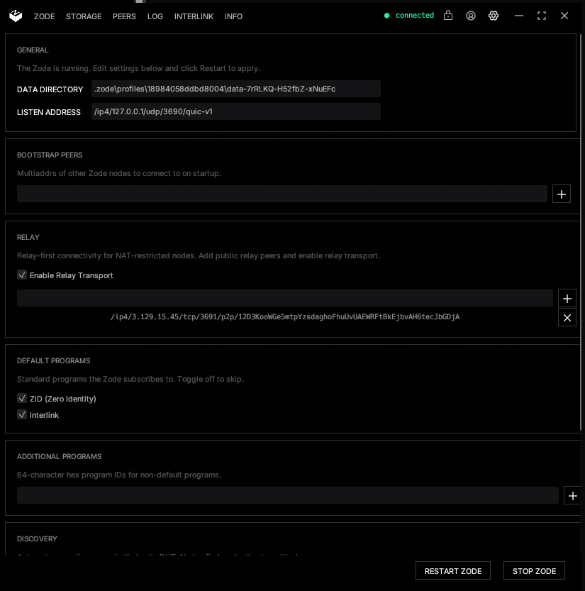Zode Appolis The first ZODE Relay is live. ZODES require external connectivity in ...