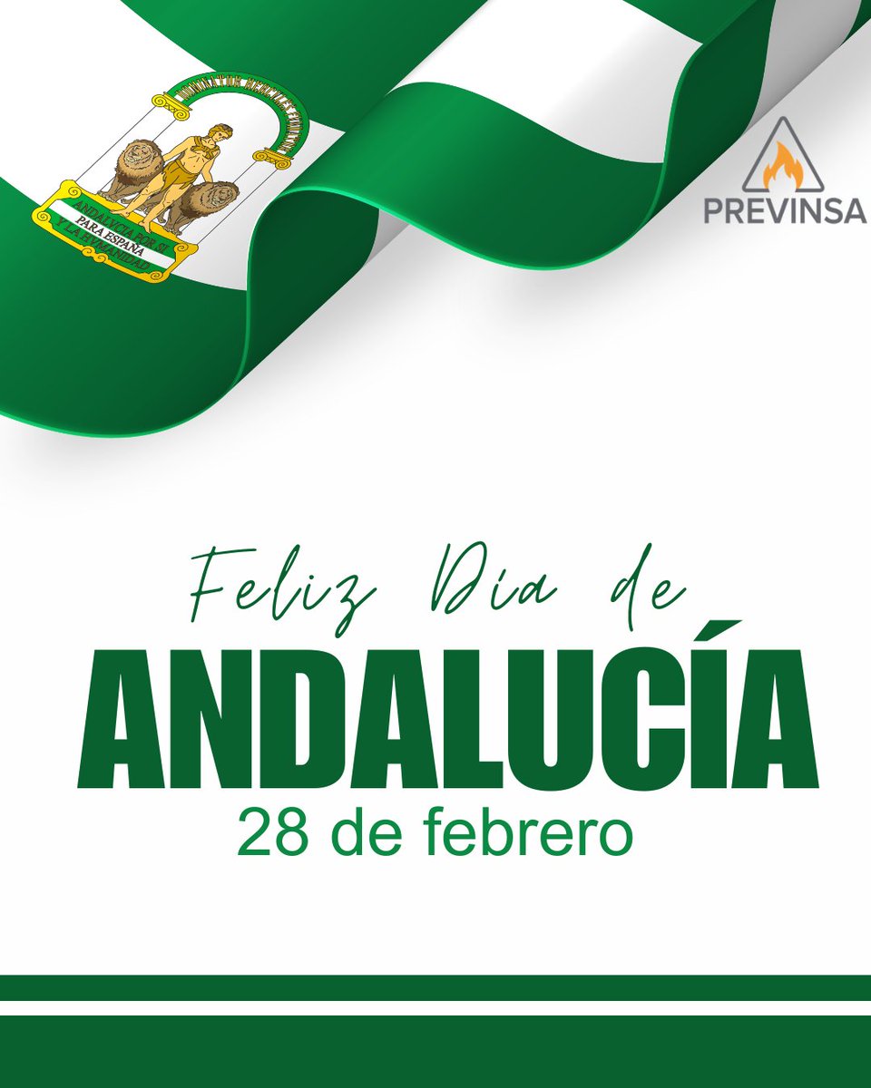 💚🤍💚 En #PREVINSA celebramos con orgullo nuestra tierra su talento y su capacidad d superación #Andalucía es compromiso esfuerzo y trabajo en equipo hoy rendimos homenaje a una comunidad q avanza innova y lidera ¡Feliz Día de Andalucía! 💚 #DíaDeAndalucía #28F #OrgulloAndaluz