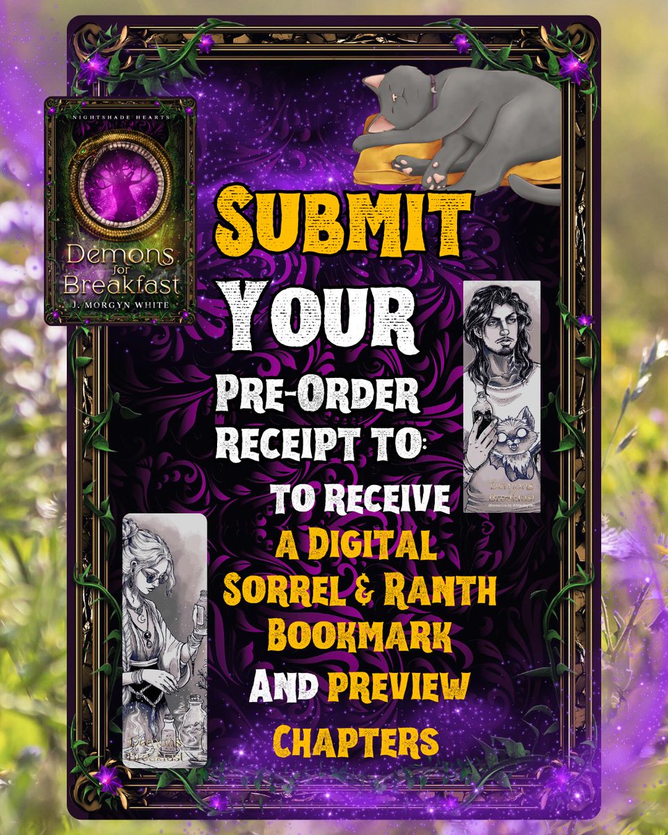 JMorgynWhite's tweet photo. So close to unlocking the next tier of Demons for Breakfast my witchy urban fantasy romance 
Got a $1 to support my writing?  
Every preorder helps ranking on launch day! 🥹🫶🔮🌿💜💚 https://t.co/e8cH6fCCQm