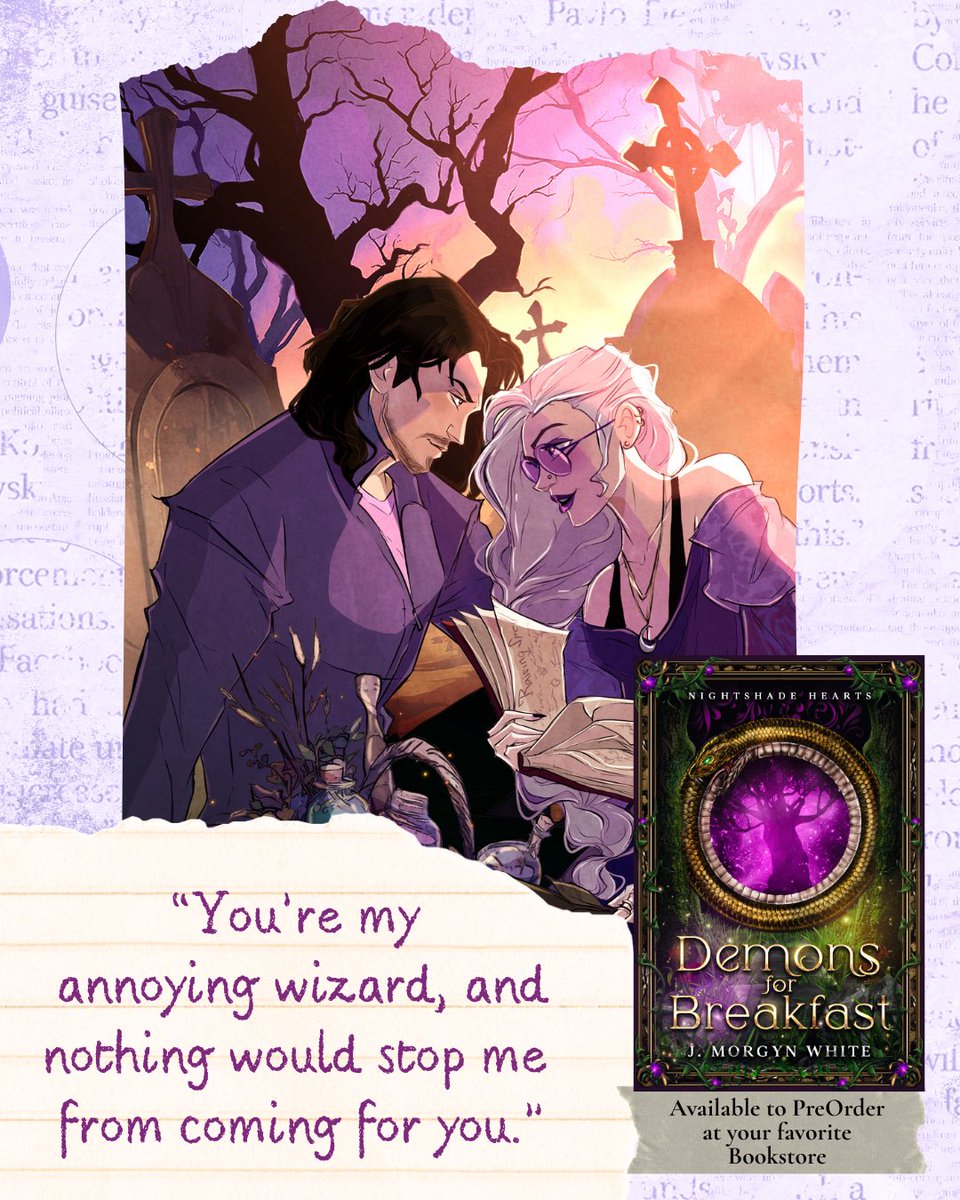JMorgynWhite's tweet photo. So close to unlocking the next tier of Demons for Breakfast my witchy urban fantasy romance 
Got a $1 to support my writing?  
Every preorder helps ranking on launch day! 🥹🫶🔮🌿💜💚 https://t.co/e8cH6fCCQm