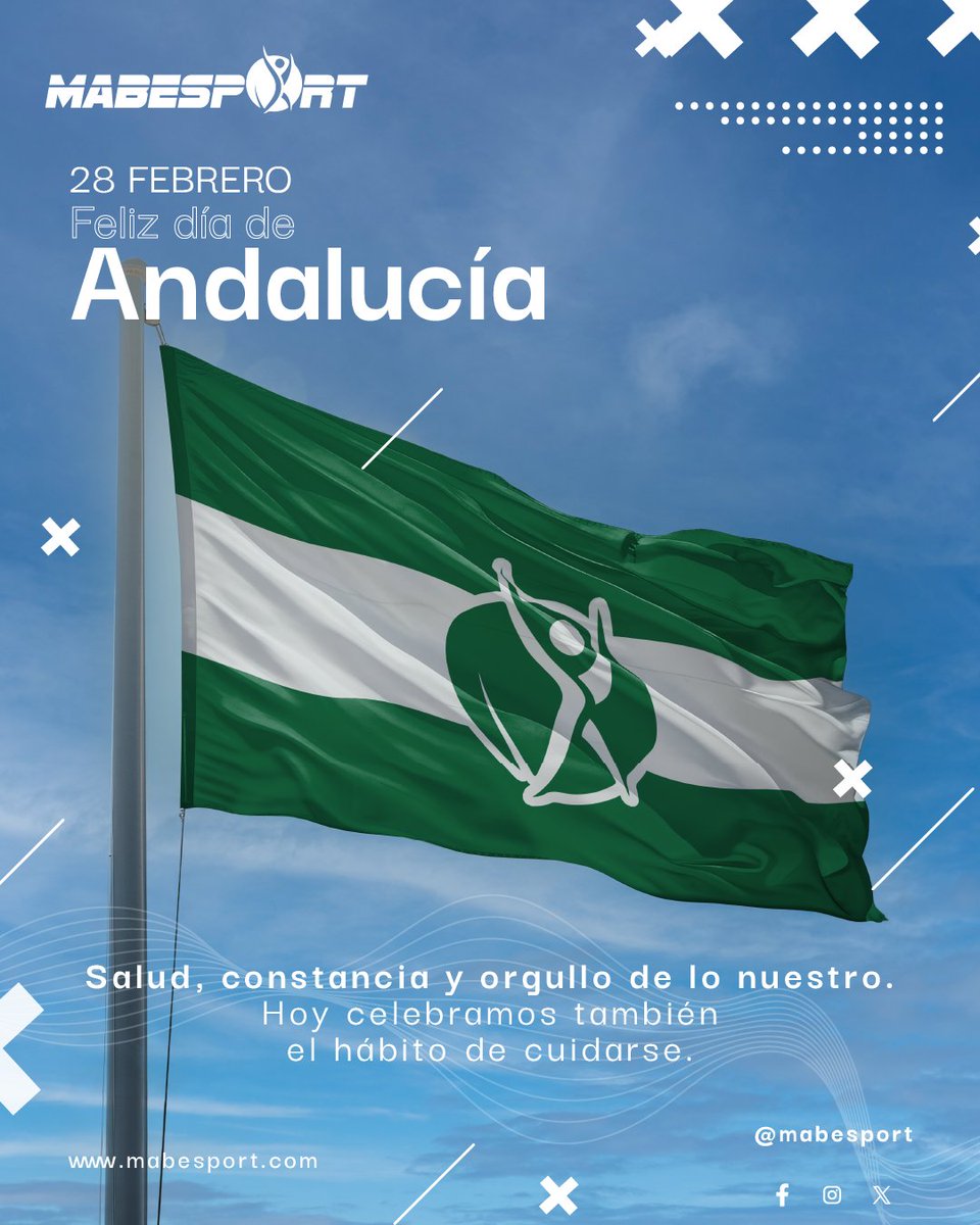 Mabesport_'s tweet photo. Feliz Día de Andalucía.
.
Celebrar está bien. Cuidarse mejor.
.
Si este año quieres estructura (y no rachas), en Mabesport te ayudamos con un plan integral.
📞 675 16 08 41 · 🌐 https://t.co/vuRp5C9uAs
.
#DiaDeAndalucia #Mabesport https://t.co/T1ja6pMGJx