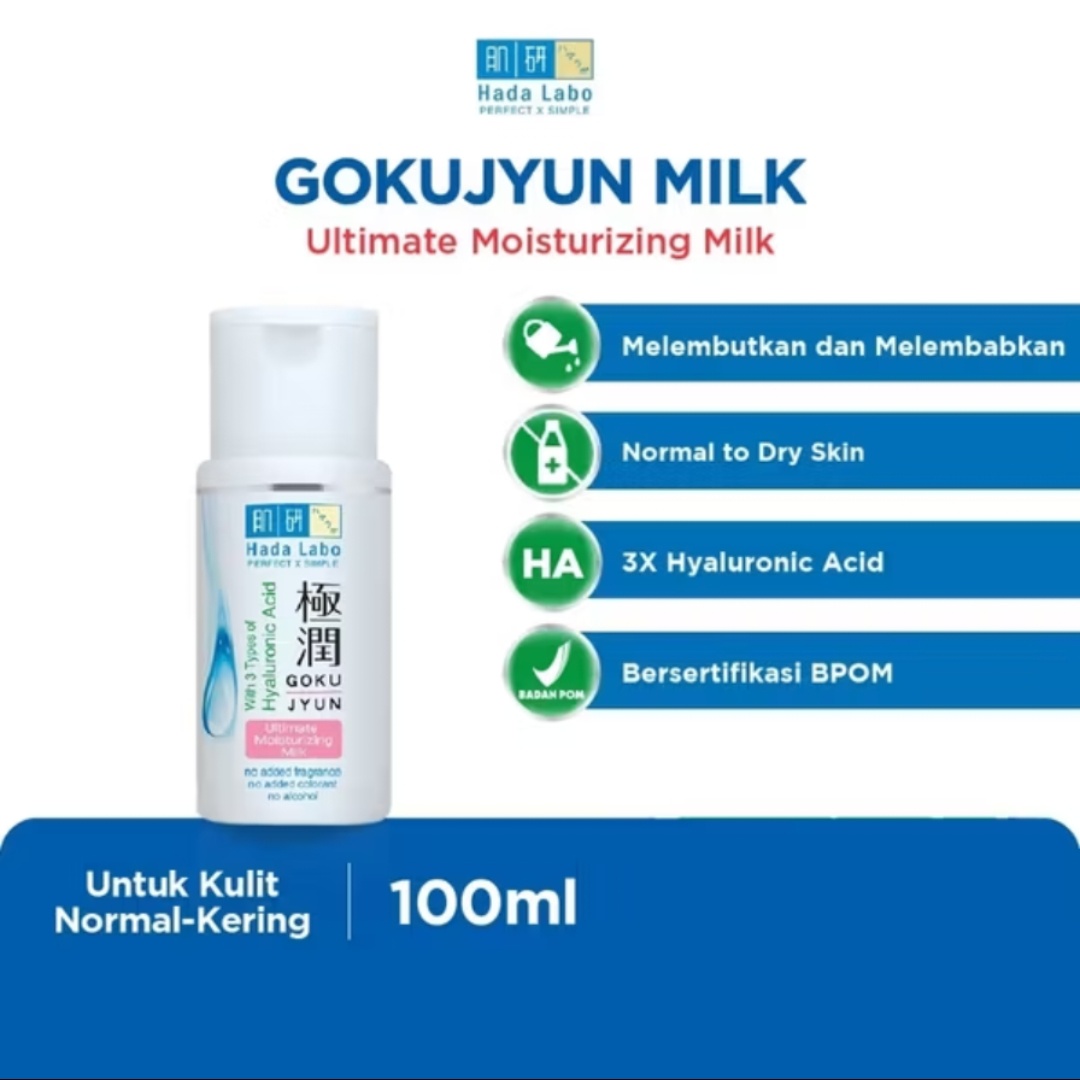 Hada Labo Gokujyun Ultimate Moisturizing Milk

Rating: 9/10

Kesukaan aku! 'Ratunya' hidrasi simpel. Mengandung 3 tipe Hyaluronic Acid, sangat efektif mengunci kelembapan tanpa rasa lengket yang berlebihan. Produk ini juga sangat minim bahan iritan.

🖇 s.shopee.co.id/3B2JBY0qug