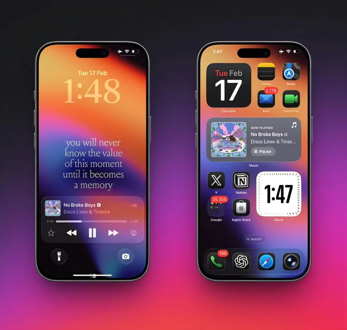 "It's iOS 26! 😮‍💨 Check out my Lockscreen and Homescreen – they look super beautiful! Can't wait to see yours! 😍"