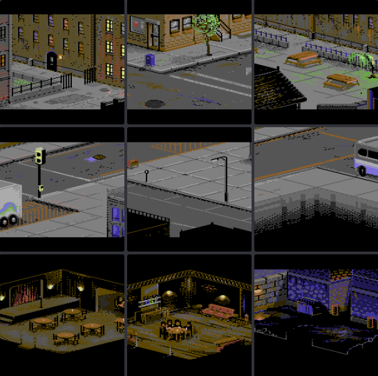 RoRamsay's tweet photo. #CityCat is still progressing well, here's a little snippet of progress on some of the street bitmaps: #c64 https://t.co/0qKJd4vhHq