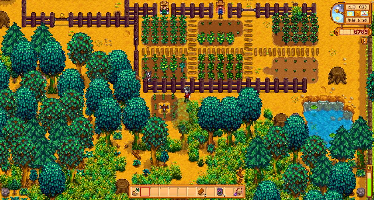 よーし！見た目を綺麗にするぞ！！！って柵を置いてたらここに畑あるの完全に忘れてた