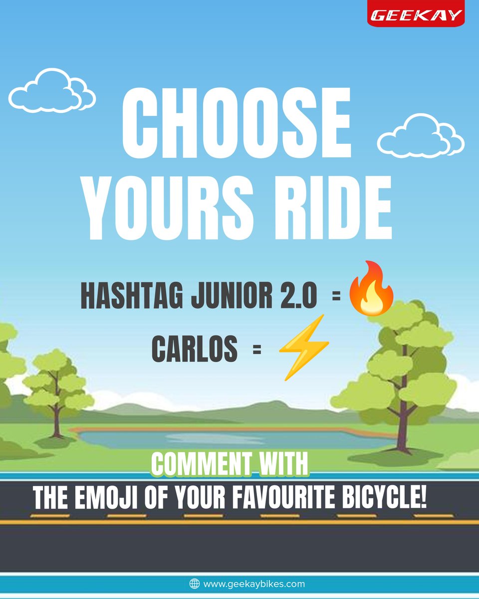 Built strong for little legends 💪🚲
Hashtag Junior 2.0 &amp; Carlos — ride safe, ride stylish!
#GeekayBikes #KidsCycle #JuniorBike #LittleRiders #RideSafe #CycleIndia #KidsAdventure #BicycleLife