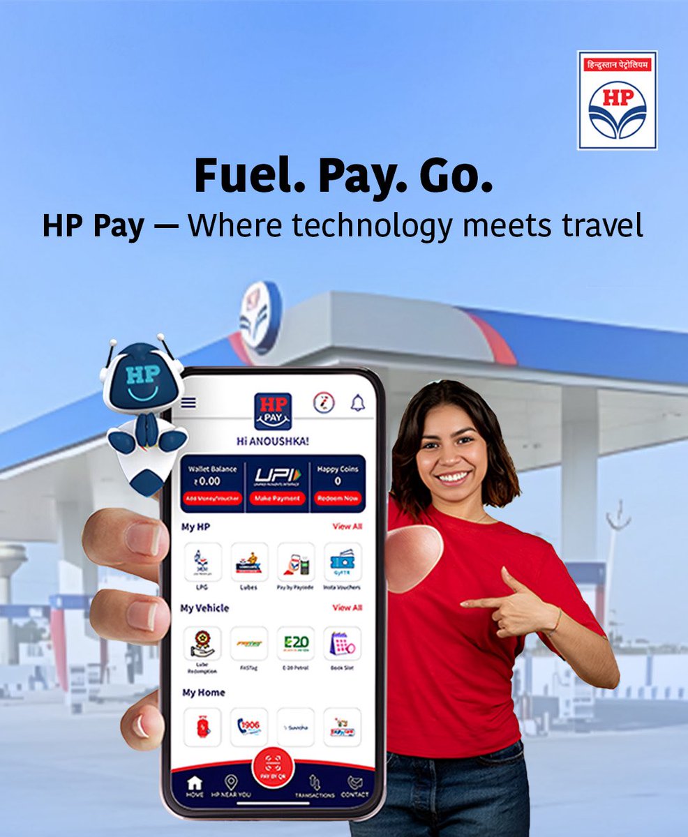 HPCL_Mumbai's tweet photo. Ditch the hassle! Fuel up with HP Pay! Pay for fuel &amp; more with just a few taps. Quick, easy &amp; convenient!  #HPCL #HPPay #FuelPayGo #TechForTravel #SimplifyPayments 

@HPCL @hpcl_retail @Rg03Goel @iammohitdhawan @Vadrevu_VVMK @duttajitamrit https://t.co/iE2ydrs6pA