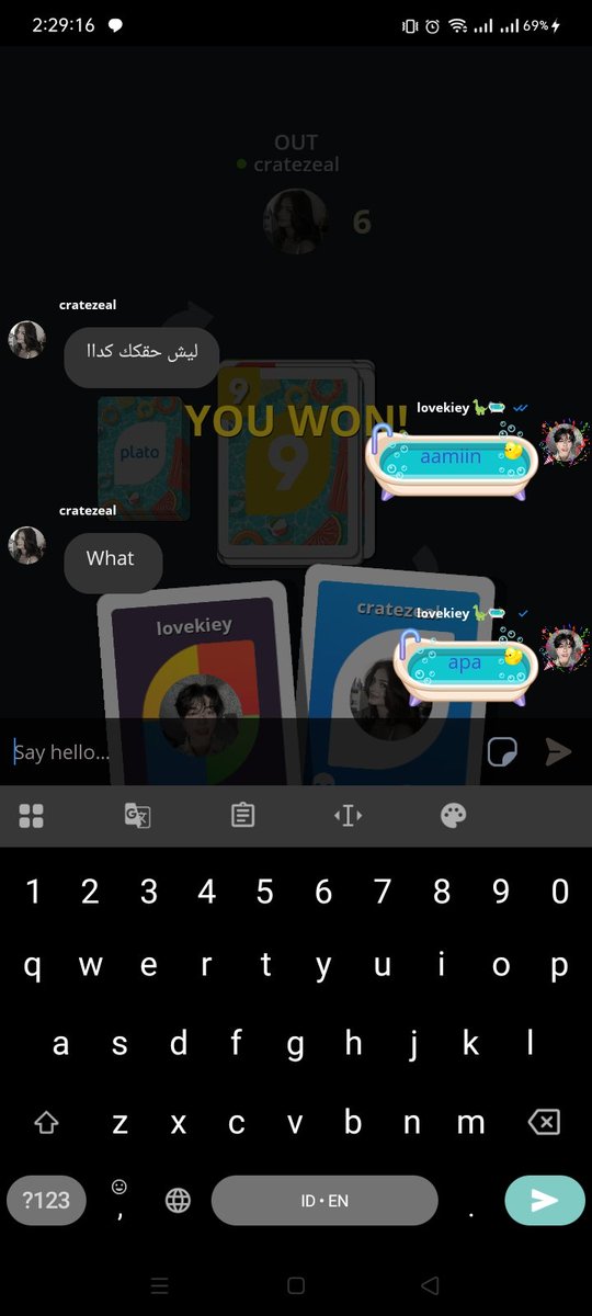 wkwkwkw langsung out dong, she thinks I'm freak kali ya