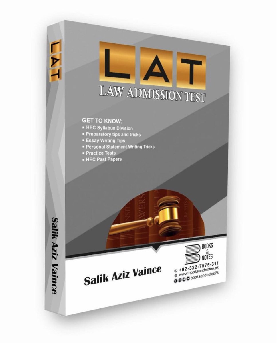 BooksandNotesPK's tweet photo. Law admission Test LAT Guide for the upcoming Pakistan based Law Admission Test is available at @booksandnotespk 

For home delivery and details:
Call/whatsapp at: +92325 311 75 75 

#booksandnotespk #LawWithSalik #LLB #LAT #HEC https://t.co/02wMzb4h9u