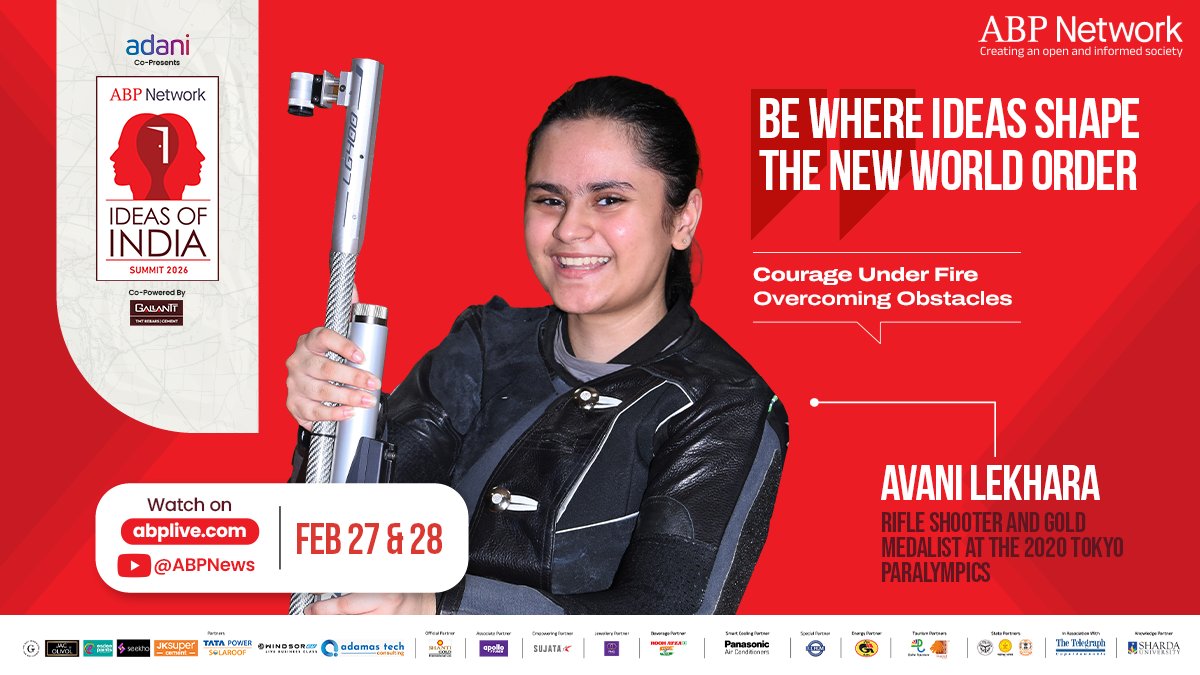 abplive's tweet image. ON STAGE NOW : The conversation continues with Avani Lekhara- only at the ABP Network Ideas of India Summit 2026.

WATCH LIVE – bit.ly/WatchIdeasOfIn…   READ LIVE – bit.ly/ReadIdeasOfInd… 

#ABPIdeasOfIndia #ABPIOI26 #ABPNetwork