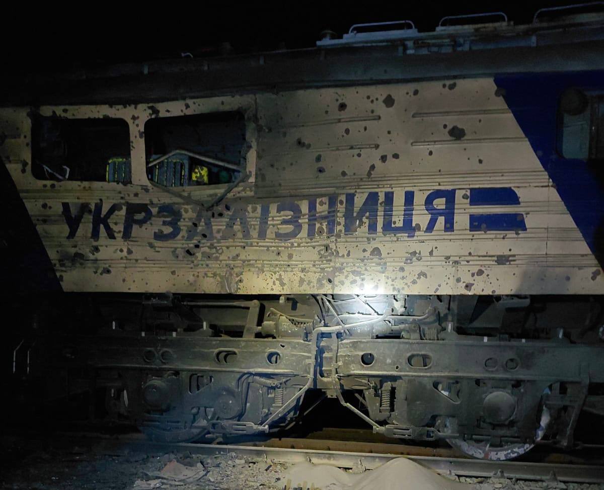 Overnight, Russians attacked a train station in Dnipro region with drones, injuring a train driver.
