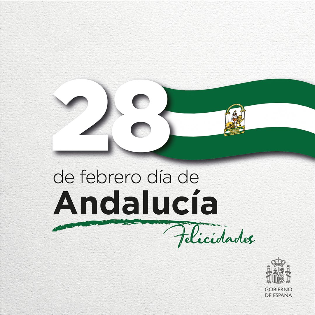 Andalucía conmemora este 28F la unidad y la fuerza de todo un pueblo que, hace 46 años, decidió en libertad su plena autonomía.

Ese mismo espíritu sigue vivo hoy en los andaluces y andaluzas que llevan por bandera su solidaridad y generosidad.

¡Feliz Día de Andalucía!