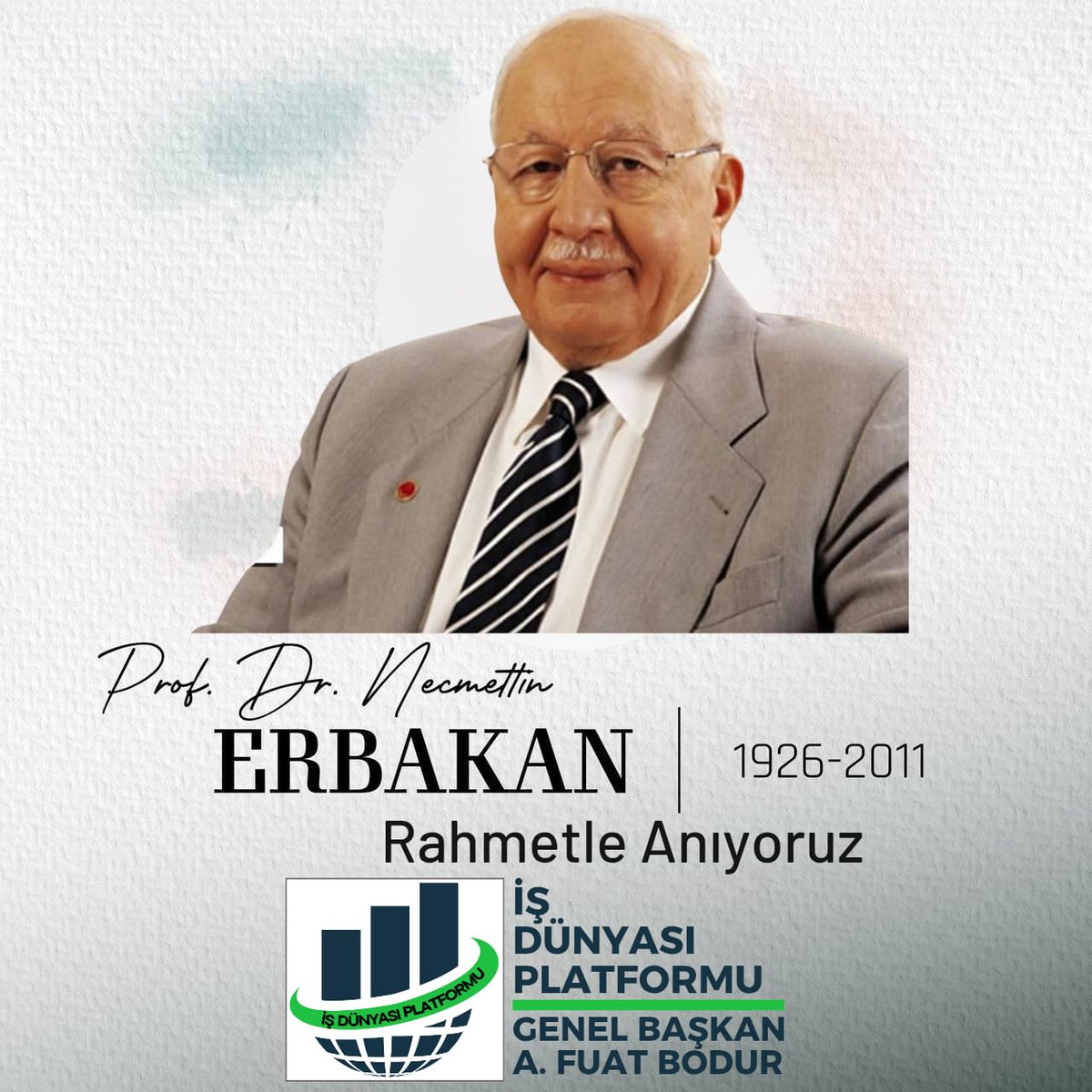 Türk siyasi hayatının önemli isimlerinden, dava adamı ve gönül insanı, 57. Hükümetimizin Başbakanı Prof. Dr. Necmettin Erbakan’ı vefatının yıldönümününde saygıyla ve rahmetle anıyorum. 

#NecmettinErbakan