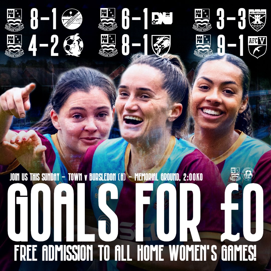 FarnhamTownWFC's tweet photo. 𝟱𝟬+ 𝗴𝗼𝗮𝗹𝘀 > 𝗔𝗹𝗹 𝗳𝗼𝗿 £𝟬 ⚽️🩵

Come down and support Farnham for FREE at home for the rest of the season, as we push for back-to-back titles! 🏆 

Be loud, be proud, show for the Town! We need your support to make it possible 👊 https://t.co/3IRAOxVoh4