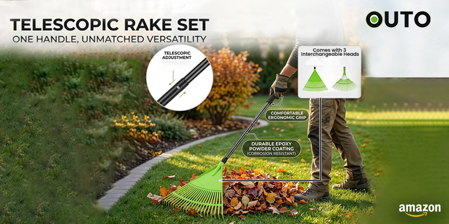 OutoOutdoor's tweet photo. Transform your garden chores!  Tackle leaves, soil, and more effortlessly with our 3-in-1 Telescopic Steel Rake Set. Durable, versatile, and quick – your perfect garden companion.

shop now on @amazonIN 

#gardentools #gardening #gardencare #GardeningEssentials #gardenrake https://t.co/B0oDa2Rgfh