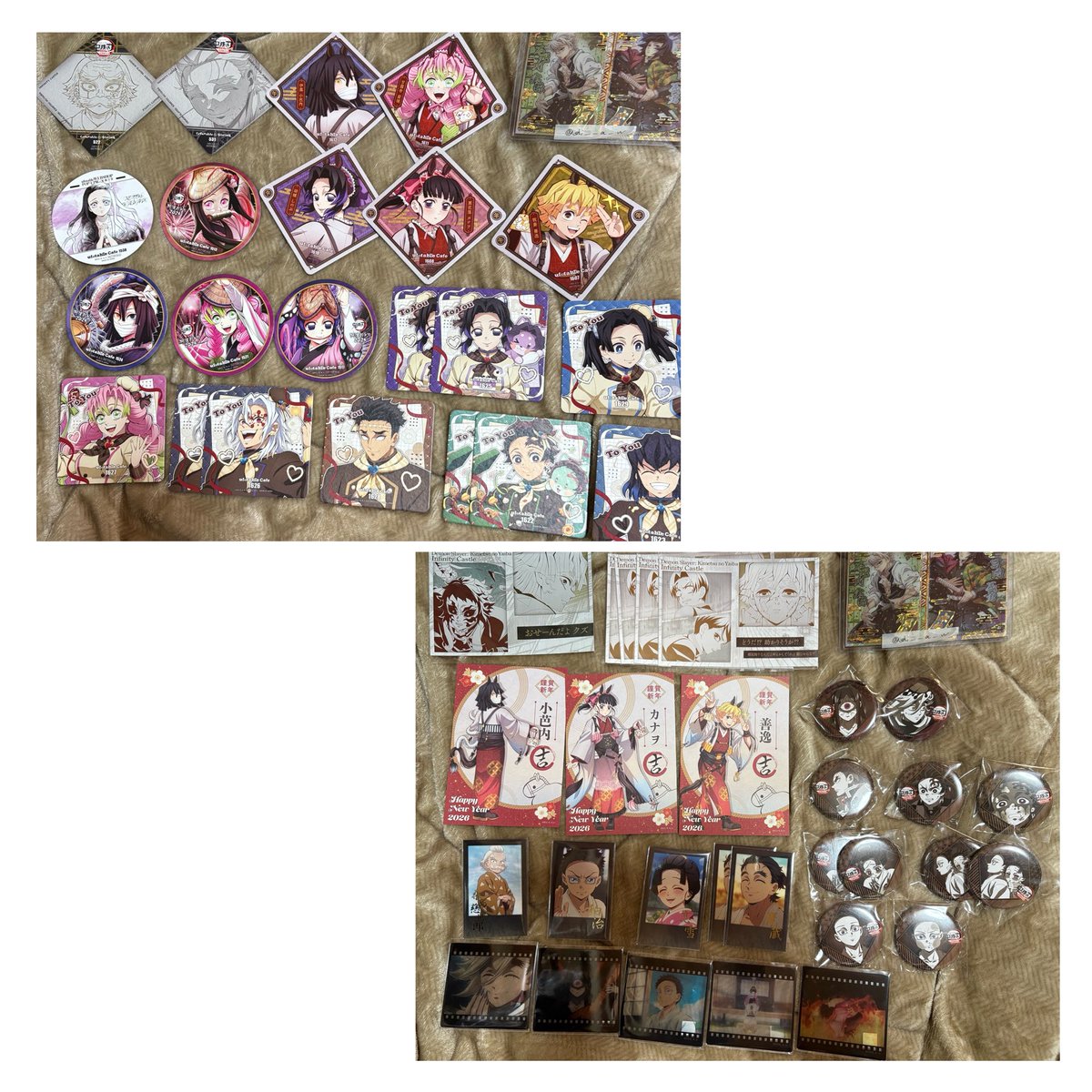 交換】鬼滅の刃 コースター 缶バッジ チェキ 阿波踊り ダイニング お