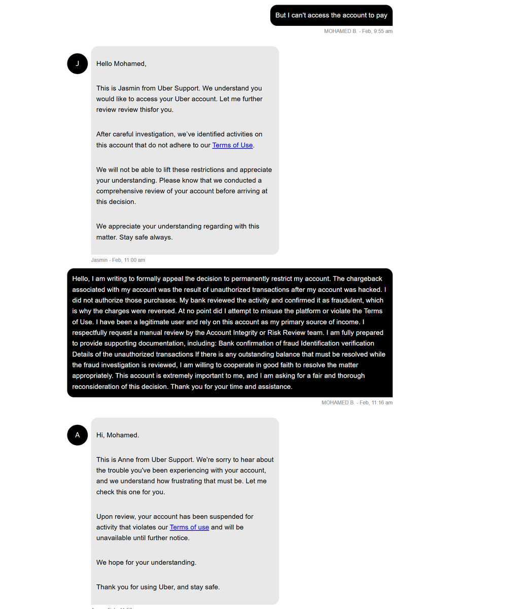 GyroTow's tweet photo. @Uber_Support Here’s how the conversation went with the support team. It feels really frustrating and unfair that my account was compromised, and I’m now facing issues on the platform without clear assistance from support. https://t.co/BYGIaqBVrv