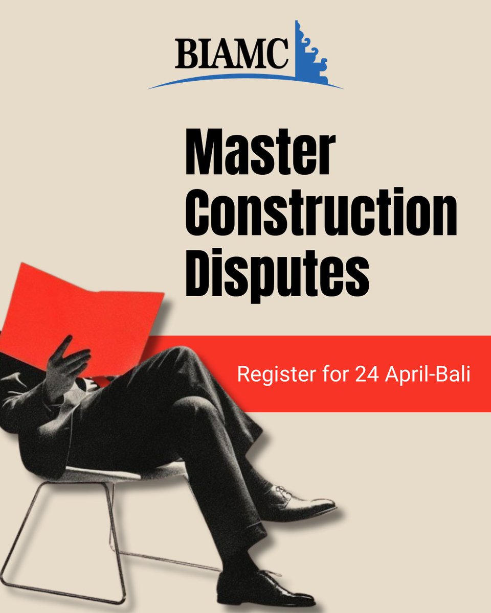 In high-value construction and infrastructure projects, disputes are not unexpected — they are inevitable.

What determines the outcome is preparation.

On 24 April in Bali, BIAMC presents the Construction &amp; Engineering Arbitration Workshop 

form.jotform.com/biamc/Interest…