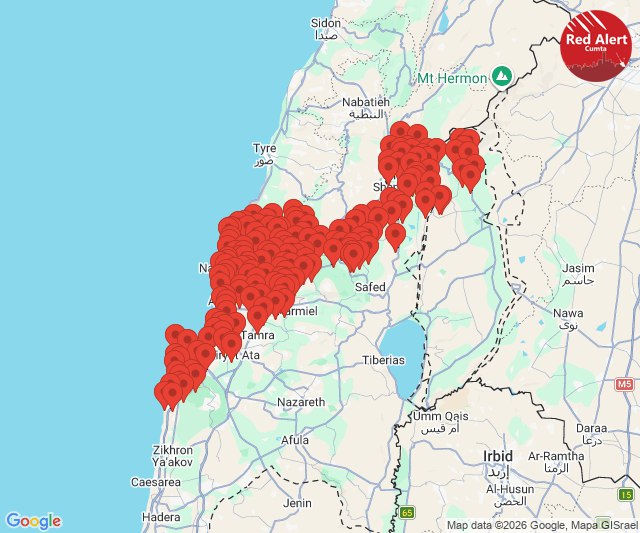 JeremieRenous's tweet photo. Premières alertes dans le nord d'Israël. 

La riposte a commencé https://t.co/BjmdQgpYGA