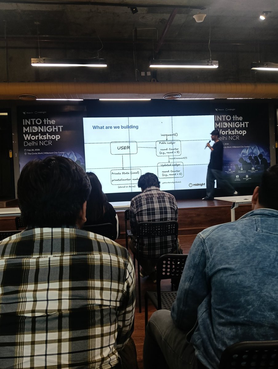 Callist49037575's tweet photo. Just wrapped a session at the @MidnightNtwrk event.
My biggest takeaway: Rational Privacy. Midnight fixes the glass box problem of other blockchains by allowing selective disclosure. proving truth without exposing data is a game-changer.@riseinweb3 #MidnightNetwork #ZKProofs https://t.co/7ehBygHD6i