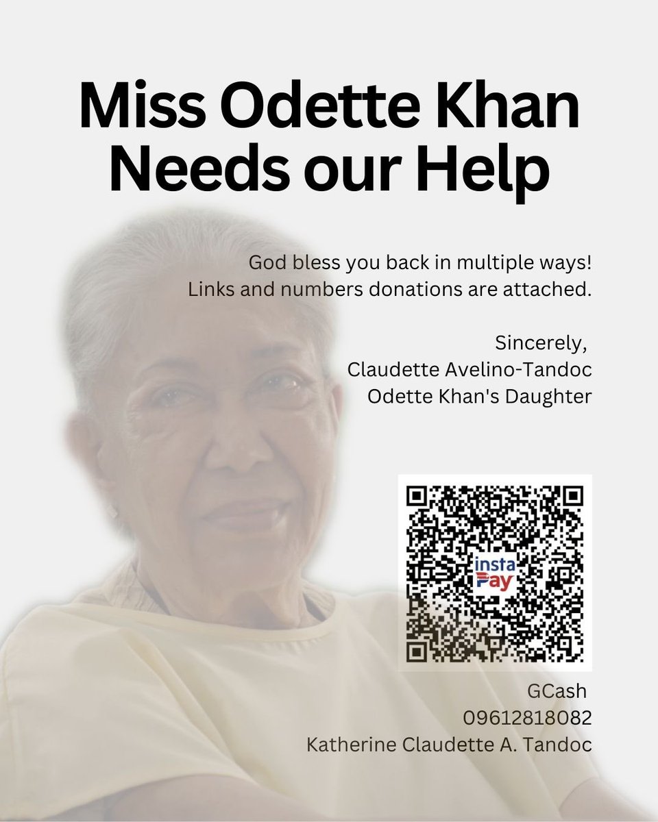 Ms. Odette Khan Needs Our Help

Ms Odette Khan has been confined and bedridden here in National Kidney and Transplant Institute since Saturday, Feb.21.

She has Pneumonia, Emphysema, Edema and fluid was drained from  her right lungs last Monday.