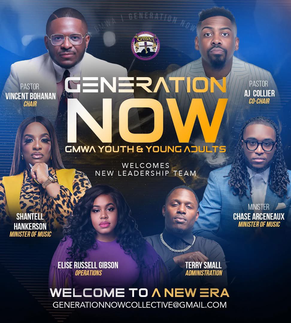 RejoiceGS's tweet photo. Introducing a new era with new leadership. GENERATION NOW, formerly known as YYA, Congratulations to our Chair, Pastor Vincent Bohanan, and Co-Chair, Pastor A.J. Collier, along with the entire team. We are expecting great things ahead. https://t.co/XRQxKzCyZM